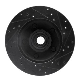 Ford E-150 Econoline Brake Rotor (1) - Front Left - R1 Concepts - Drilled & Slotted - Black - `94-`03